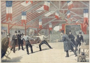 Traaginen kaksintaistelu: Monsieur Harry Alisin kuolema, Le Petit Journal -lehdestä, 17. maaliskuuta 1895 tekijältä Oswaldo Tofani