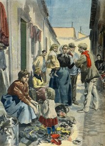 Rätinkeräilijäperhe Pariisissa vuonna 1899 (kaiverrus).
