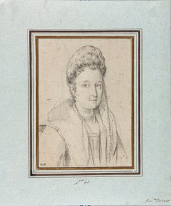 Costanza Sforza di Santa Floran (1550-1617), Soran herttuattaren ja Giacomo Boncompagnin vaimon muotokuva Ottavio Leonin (1578-1630) piirustus Genes, Musei di Strada Nuova, inv 2431