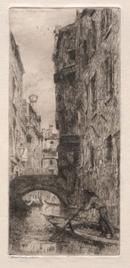 Venetsian etsaukset: Ponte del Pistor, Venetsia, 1880.