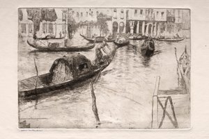 Venetsian etsaukset: San Felice -lautta, 1800-luku. tekijältä Otto H. Bacher