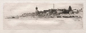 Lautta Schwabel Weississä, 1879. tekijältä Otto H. Bacher