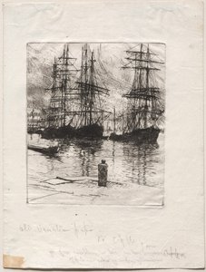 Kolme laivaa, Venetsia, 1880. tekijältä Otto H. Bacher