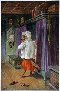 Susi naamioituu elokuvassa Isoäiti, n. 1910 (postikortti) tekijältä Otto Kubel