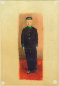 Omakuva orpokodin univormussa (valokuvan perusteella) tekijältä Otto Meyer Amden