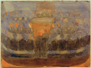 Valmistautuminen (rukous ruokasalissa). Tutkimus (kokonaiskokoonpano) tekijältä Otto Meyer Amden