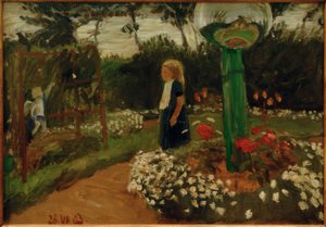 Elsbeth im Garten ja Glaskugel
