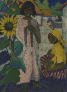 Mustalaiset auringonkukan kanssa, 1927. tekijältä Otto Mueller