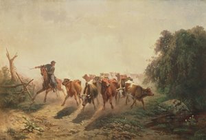 Union Drover karjan kanssa armeijalle, 1860 tekijältä Otto Sommer