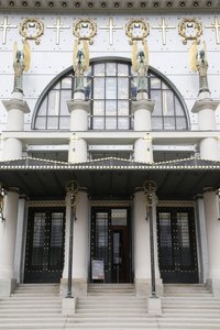 Am Steinhofin kirkko (kirkko Leopld) suunnitteli Otto Wagner, Wien, Itävalta (kuva) tekijältä Otto Wagner