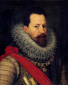 Muotokuva condottiere Alexander (Alessandro) Farnesesta, Parman herttuasta, Alankomaiden kuvernööristä (1545-1592) Octavius Van Veenin (tai Vaeniuksen tai Veniuksen) maalaus (1556-1629) 1585 noin su. 0,58 x 0,48 m Bryssel, Museum of Royal Fine Arts