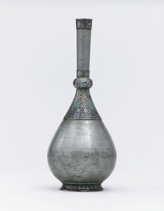 Ottomaanien turkoosi upotettu hopea-asennettu sinkkipullo (turkoosi, sinkki, hopea) tekijältä Ottoman School