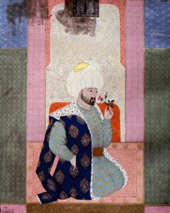 Ottomaanien valtakunta: "" Ottomaanien sulttaani Mehmetin (tai Mehmedin tai Muhammedin) Celebi I (1389-1421) muotokuva"" Miniatyyri käsikirjoituksesta (Ms. 1973, folio 62a) "" Zubdat al Tawarikh" (Zubdat al Tawarikh) (Creme) tarinoista) historioitsija Seyy tekijältä Ottoman School