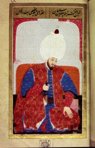 Soliman (Suleyman) I the Magnificent (1494-1566), sulttaani ottomaanien miniatyyri Seyyid Lokman Husseinin käsikirjoituksesta "" Human Physiognomy (Ottomanin henkilökohtaisista järjestelyistä). (Ms. ty6087 folio 27b) tekijältä Ottoman School