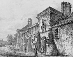 College Gate ja Wardens Lodge Winchester, n. 1830