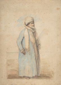Parrakas mies itämaisessa asussa, n. 1780.