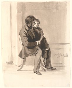 Johan Thomas Lundbye Olympia Freundin kanssa sylissään. tekijältä P.C. Skovgaard