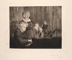 Edvard ja Nina Grieg pianolla tekijältä Peder Severin Krøyer
