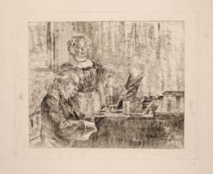 Edvard ja Nina Grieg pianolla tekijältä Peder Severin Krøyer