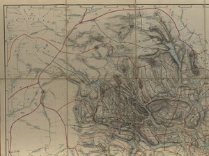 Kartta Nasjonalbibliotekets kartsamling. Kartta er gitt ut i Håndtegnet (etter 1846) ja Vislem Telemark tekijältä P. A. Munch