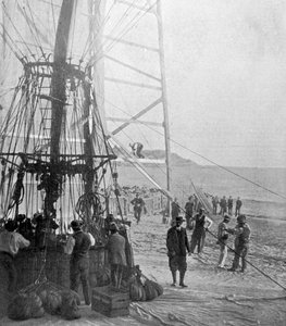 Kreivi de la Vaulxin yritys ylittää Välimeren ilmapallolla, 1901 tekijältä P. Doye