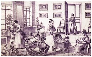 Lastenhuone, 1800-luvun alku. tekijältä P. Vdovichev