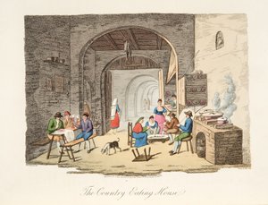 Country Eating House, Italian Scenerystä, joka edustaa Italian eri valtioiden tapoja, tapoja ja huvituksia, pubi. 1806 (käsinvärinen kaiverrus) tekijältä P. van (after) Lerberghi