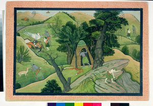 74.73 Rama ja Lakshmana vaeltamassa etsimään Sitaa, Ramayanasta, Kangrasta, Himachal Pradeshista, 1780