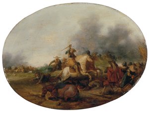 Ratsuväen yhteenotto kaatuneen hevosen kanssa, 1637