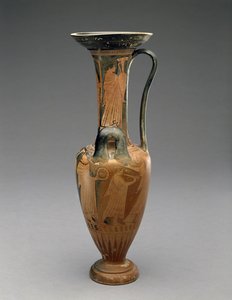 Loutrophoros Hydria hääkulkueella, 480-460eKr (terrakotta) tekijältä Pan Painter (attr. to)