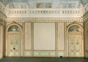 Näkymä seinävaatehuoneeseen, Villa Reale, Monza, Lombardia, Italia, Italia tekijältä Pandolfo Reschi