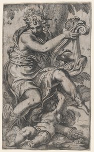 Cupid ja Apollo lyyran kanssa, n. 1568, n. 1568.