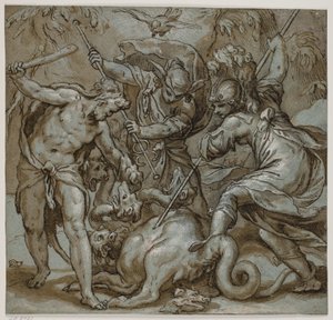 Hercules, Mercury ja Minerva tappavat Hydran