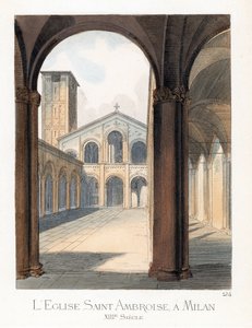 Pyhän Ambroisen basilikan piha Milanossa (Italia) - Sant