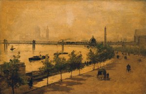 Thames Embankment, Lontoo (öljy paneelissa)