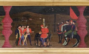 Predella of the profanation of the host, yksityiskohtaisesti tekijältä Paolo Uccello