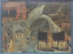 Kohtauksia luostarielämästä (Tebaide) tekijältä Paolo Uccello