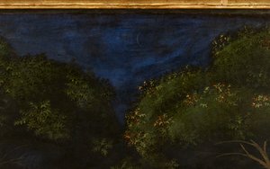 Metsästys metsässä, n.1465-70 öljy paneelille yksityiskohta 100861:stä tekijältä Paolo Uccello