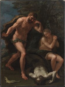 Adam i Eva lamentant-se pel cos d