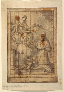 Piirros, Neitsyt ja lapsi kirkkaudessa, n. 1600-1700.