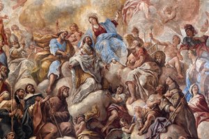Freskot, jotka kuvaavat Saint Cataldon elämää. tekijältä Paolo di Matteis