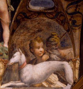 Koira ja metsästäjä Dianan myytistä ja Actaeonista tekijältä Parmigianino