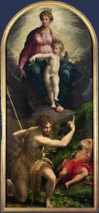 Madonna ja lapsi St. Johnin ja St. Hieronymen kanssa tekijältä Parmigianino