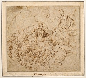 Tutkimus Neitsyen kruunaamisesta Santa Maria della Steccatalle, Parma tekijältä Parmigianino