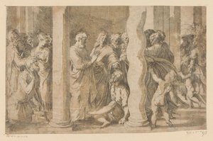 Pyhät Pietari ja Johannes parantavat halvaantuneen tekijältä Parmigianino (attributed to)