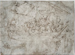 Kaksi piirustusta laivoista, 1410-luku.