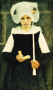 Breton at Ardon; Bretonilainen nainen Armahduksessa, 1888 tekijältä Pascal Adolphe Jean Dagnan Bouveret