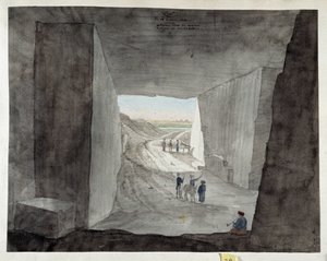 Egypti. Kattan-vuoren louhoksen sisäkuva tekijältä Pascal Xavier (after) Coste