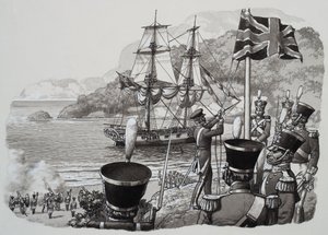 Saapuminen Länsi-Australiaan 21. tammikuuta 1827 (guassi paperille).