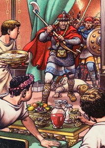 Barbaarit hyökkäävät roomalais-brittiläisiin illalliskutsuihin